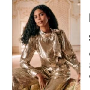 Sezane Ilyana Blouse Champagne - Size 40 (US 8)